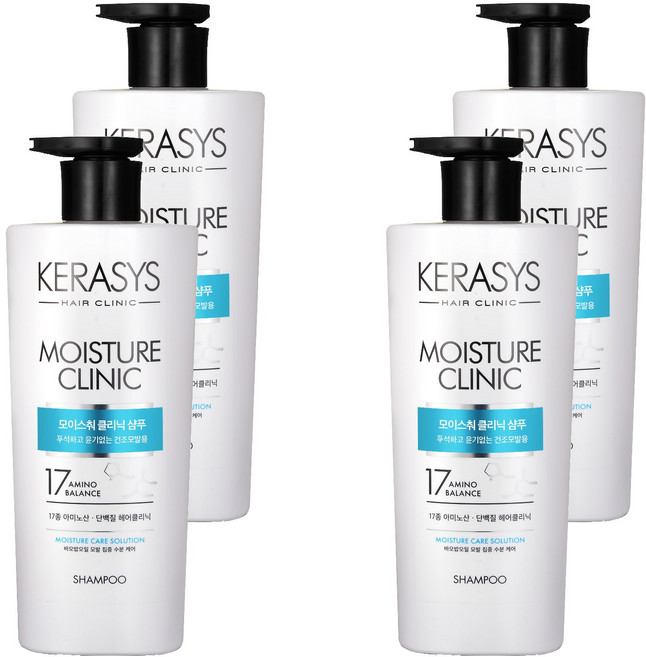 케라시스 모이스춰 클리닉 단백질 샴푸 플로럴파우더향, 600ml, 4개