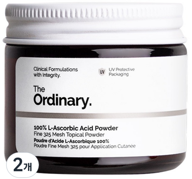 디오디너리 100% 엘 아스코빅 애시드 파우더, 20g, 2개