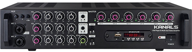 카날스 전문가용 개별볼륨조절 6채널 블루투스 파워 앰프 600W, EMA-600N