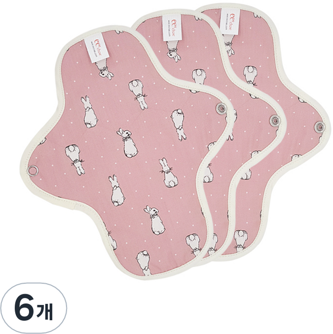 이채 일체형 면생리대 핑크버니 소형, 1개입, 6개