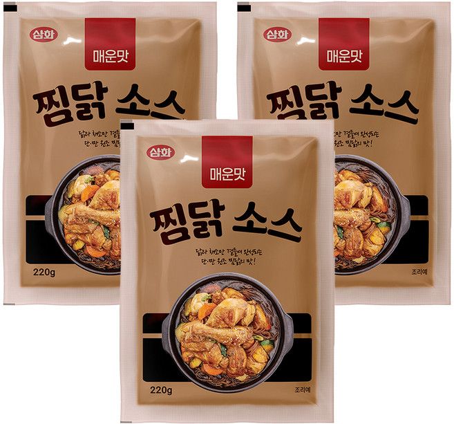 삼화식품 매운맛 찜닭소스, 220g, 3개