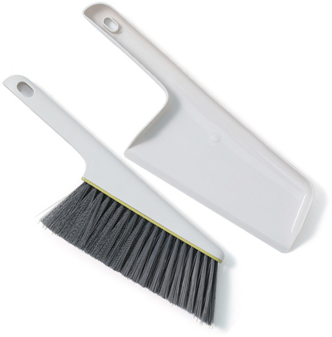 라사노 모래청소 다용도 빗자루 쓰레받이 세트, 1세트, 화이트