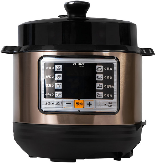 aiwa 愛華 預設烹飪壓力鍋, 香檳金 + 黑色, 5L, 1台
