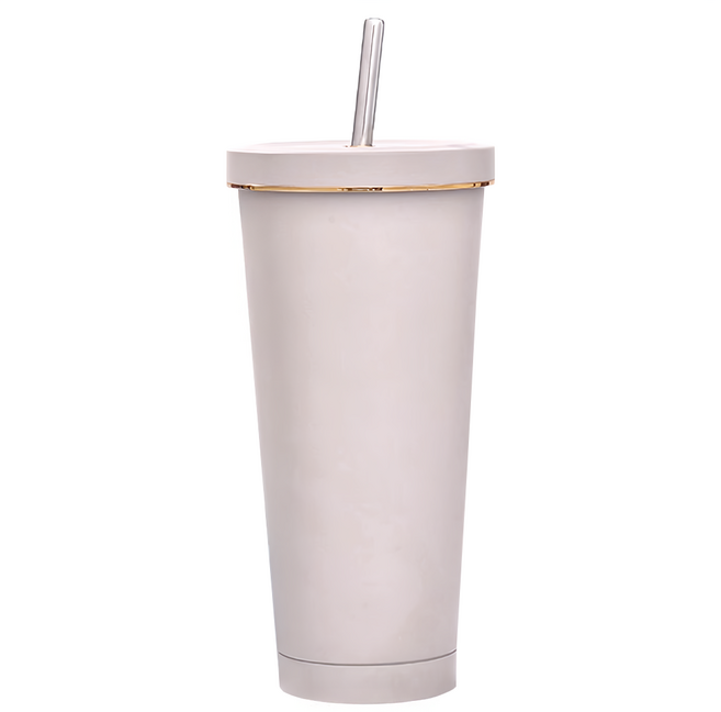 U-mop 不鏽鋼吸管杯, 可可杏, 1組, 750ml