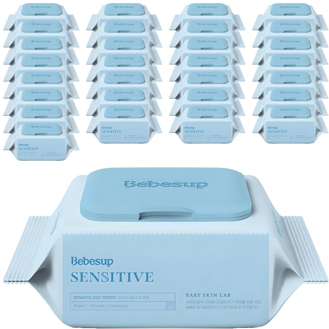 베베숲 센시티브 엠보싱 물티슈 휴대캡형, 65g, 20매, 36개 - 쿠팡