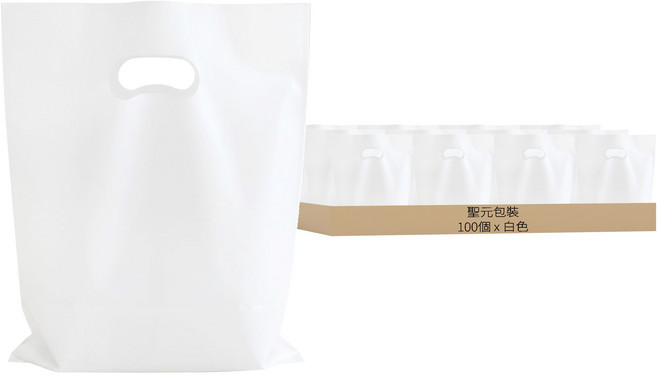 Sungwonvinyl Packaging 提環塑膠袋, 白色, 100個