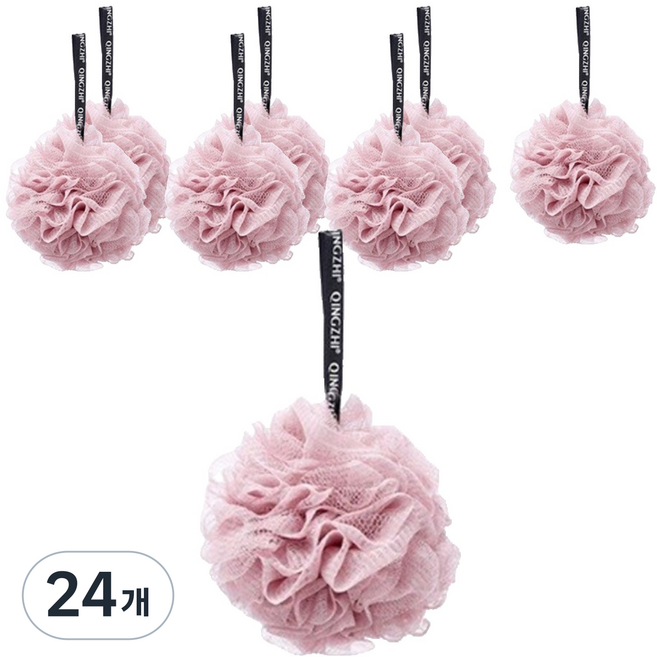 블럭마트 샤워볼, 핑크, 24개, 1개입