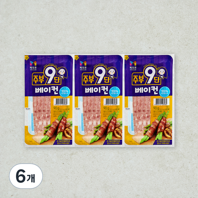 주부9단 베이컨, 90g, 6개
