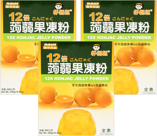 FAIRSEN 惠昇食品 好媽媽 12倍蒟蒻果凍粉, 300g, 3盒