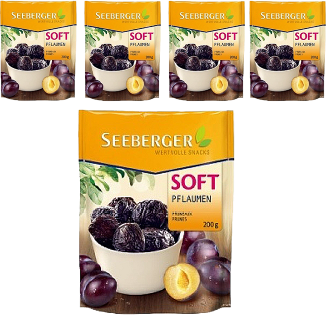 德國 Seeberger 天然去籽軟黑棗, 200g, 5包