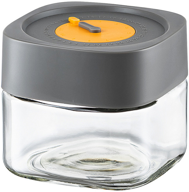 PINMOO 品沐 時光玻璃密封罐 深灰色, 1個, 500ml