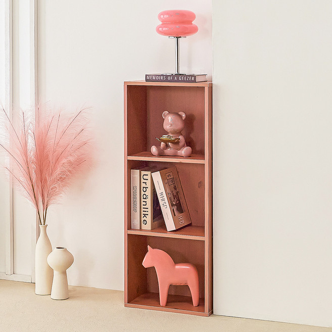 양지가구 공간박스 책장, 진달래, 3단