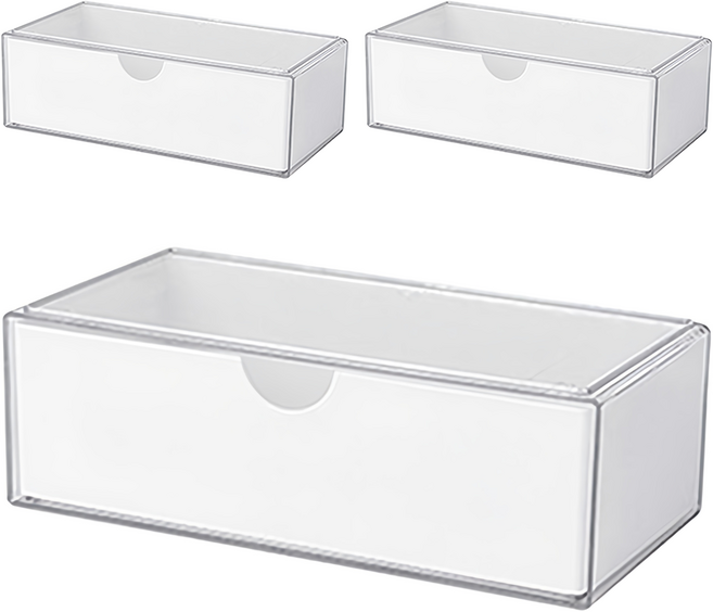 욕실장 정리함 서랍형, 화이트, 3개