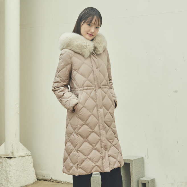 g-cut 女款絨毛衣領長羽絨外套 7252417203