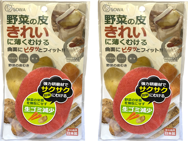 SOWA 創和 根莖蔬菜去皮海綿, 2個, 1入