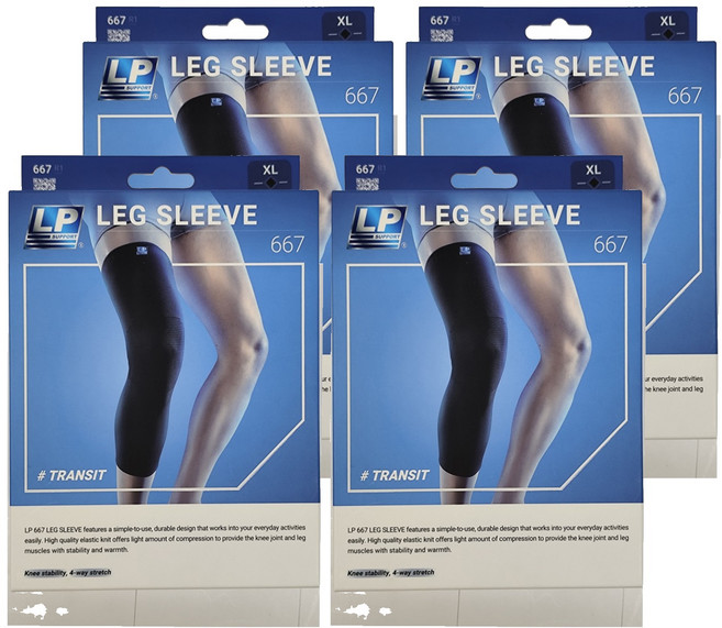 LP SUPPORT 高伸縮型全腿護套 667R1 黑色, 4個