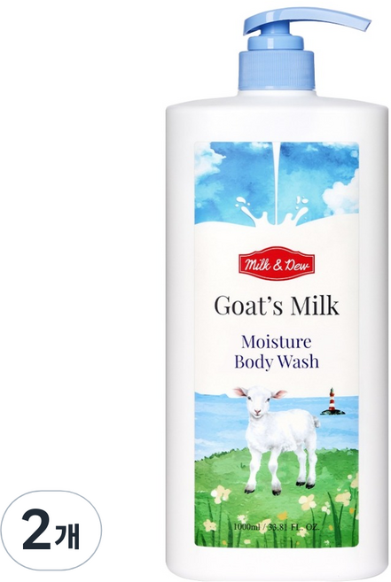 밀크앤듀 산양유 모이스처 바디워시, 1L, 2개