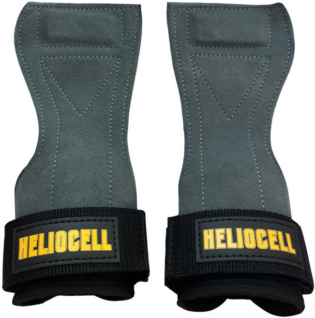헬리오셀 소가죽 헬스 리프팅 스트랩 양손세트, 그레이, 1세트