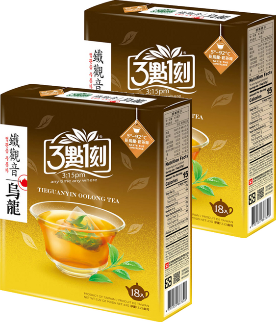3點1刻 鐵觀音烏龍茶, 3.5g, 18包, 2盒