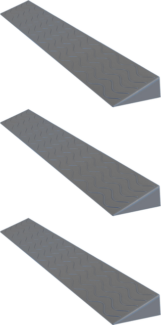 레디박스 안전 방문턱 경사판 문턱경사로 받침대, 3개, 그레이