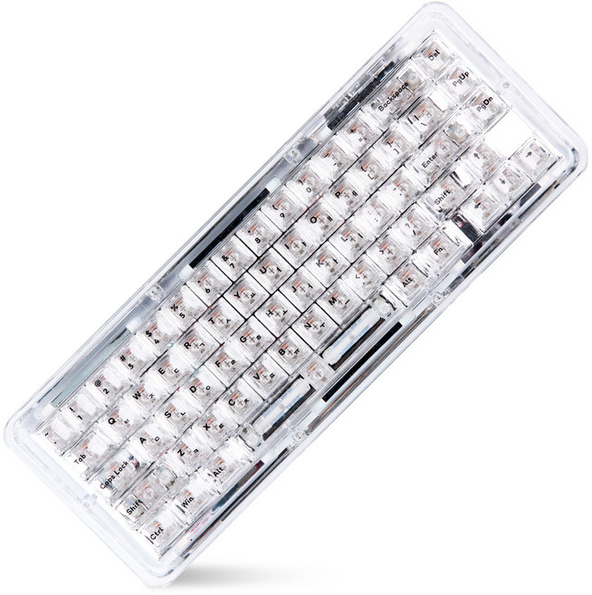 MONSTARGEAR 125鍵 韓文 英文 母蜘蛛 客製化點綴 鵝卵石 透明鍵盤鍵帽, 透明, 冰晶, 鍵帽