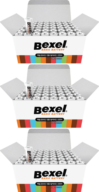 벡셀 알카라인 AA건전지 벌크, 48개입, 3개