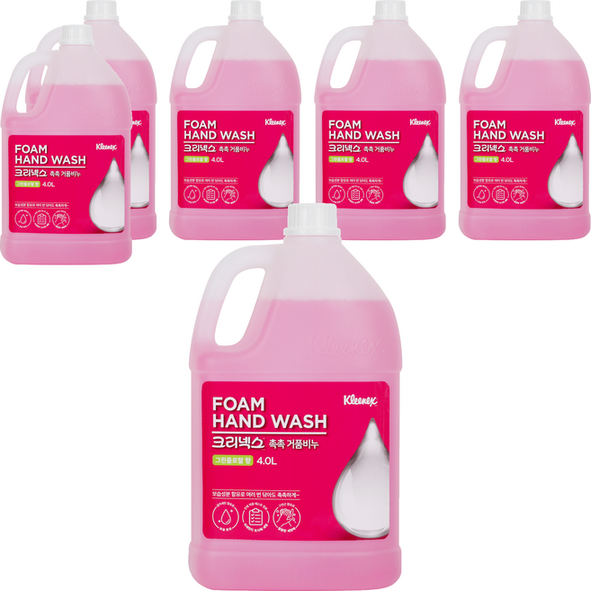 크리넥스 촉촉 거품비누 그린플로랄향, 4L, 6개