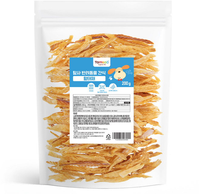 탐사 반려동물 간식 황태채 200g, 1개