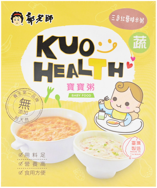 郭老師 常溫寶寶粥 富含膳食纖維 無麩質材料 高溫處理 適合8個月以上寶寶, 300g, 1盒