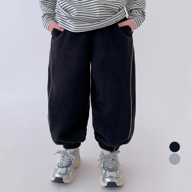 BerryCloset 兒童刷毛閃光滾邊束口褲