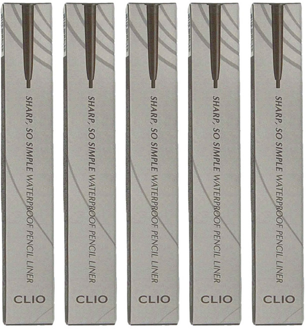 CLIO 珂莉奧 流線防水抗暈眼線膠筆 140mg, DARK BROWN, 5支