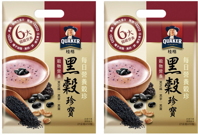 QUAKER 桂格 每日營養穀珍黑穀珍寶, 27g, 10包, 2袋