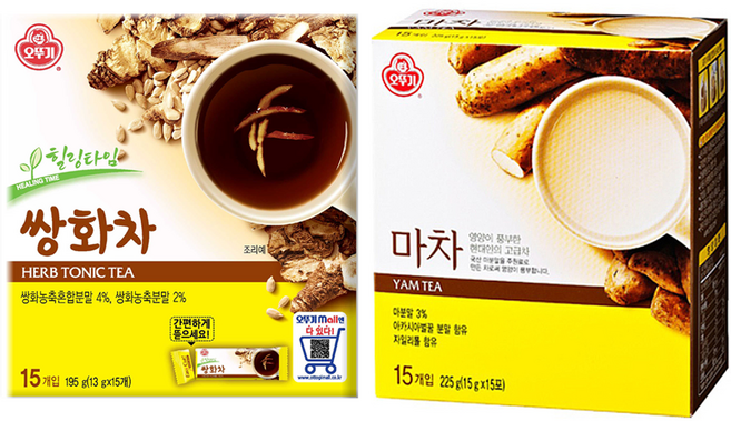 오뚜기 쌍화차 13g 15p + 마차 15g 15p, 1세트