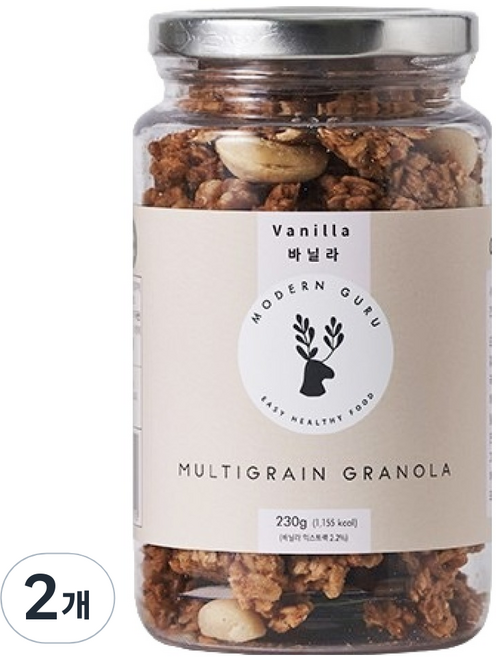 모던구루 멀티그레인 바닐라 수제 그래놀라, 230g, 2개