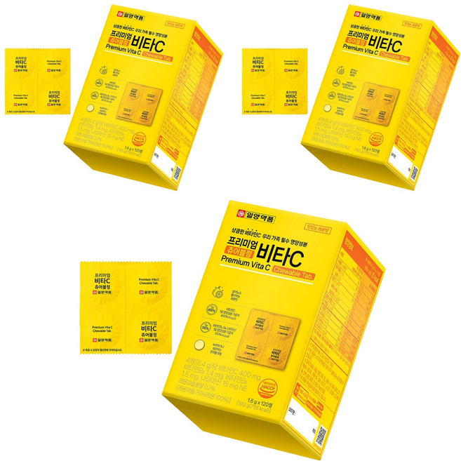 일양약품 프리미엄 비타C 츄어블정, 120정, 3개