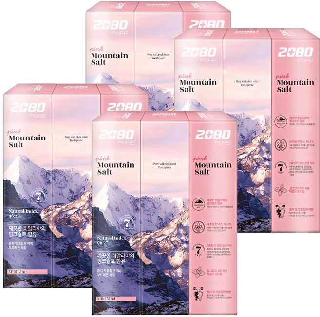 2080 퓨어치약 핑크마일드민트향, 150g, 12개