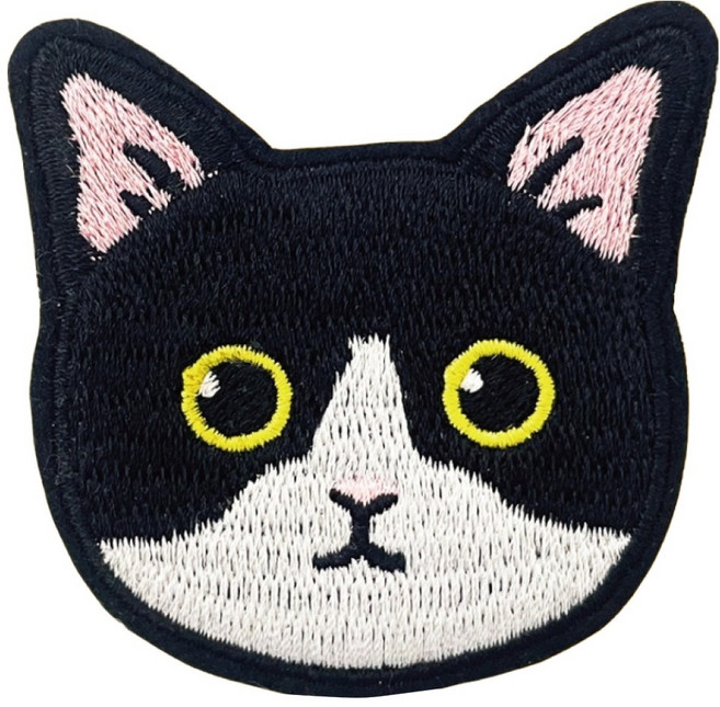 Hi 你好 刺繡貼紙, 賓士貓, 1張