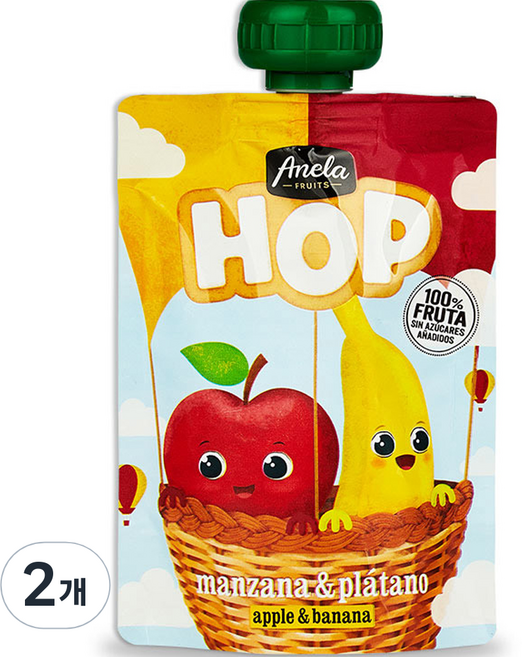 아넬라 호프 과일 퓨레, 100g, 2개, 혼합맛(사과/바나나)