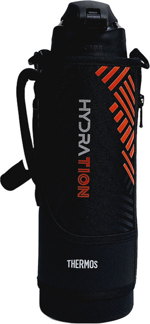 THERMOS 膳魔師 真空斷熱直飲彈蓋保冷運動水壺 FJS-1500F-BKOR, 1個, 1.5L, 黑色/橘色