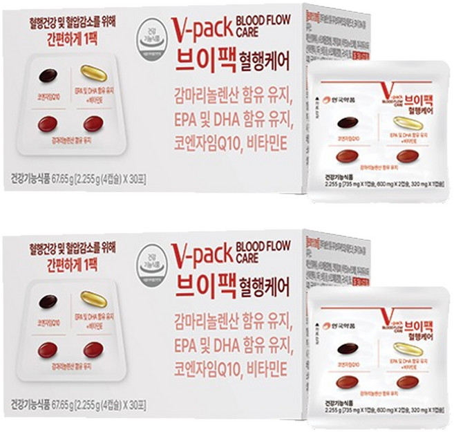 브이팩 안국약품 혈행케어, 2개, 67.65g