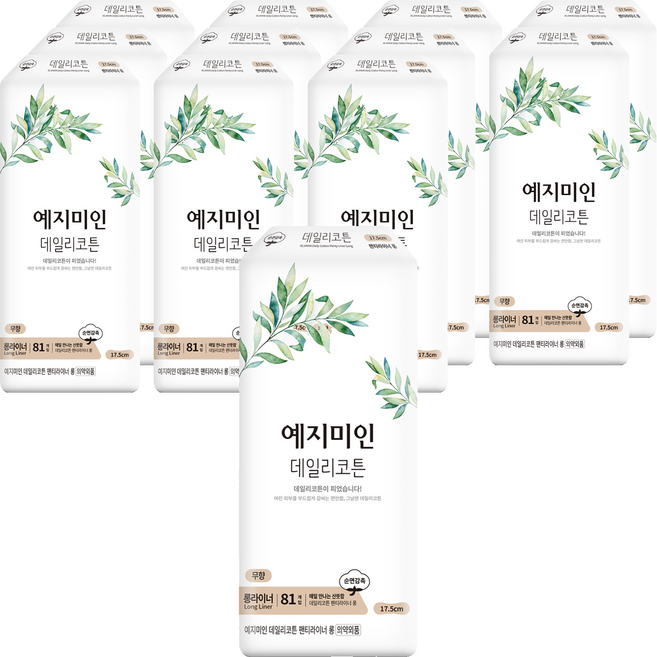 예지미인 데일리코튼 팬티라이너, 롱, 81개입, 12개