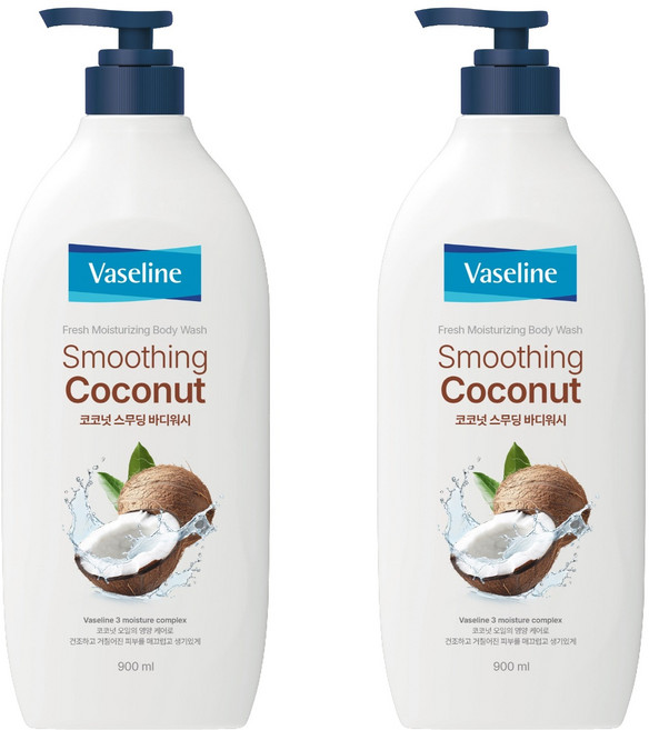 애경바세린 프레시 모이스처라이징 바디워시 코코넛 스무딩, 900ml, 2개