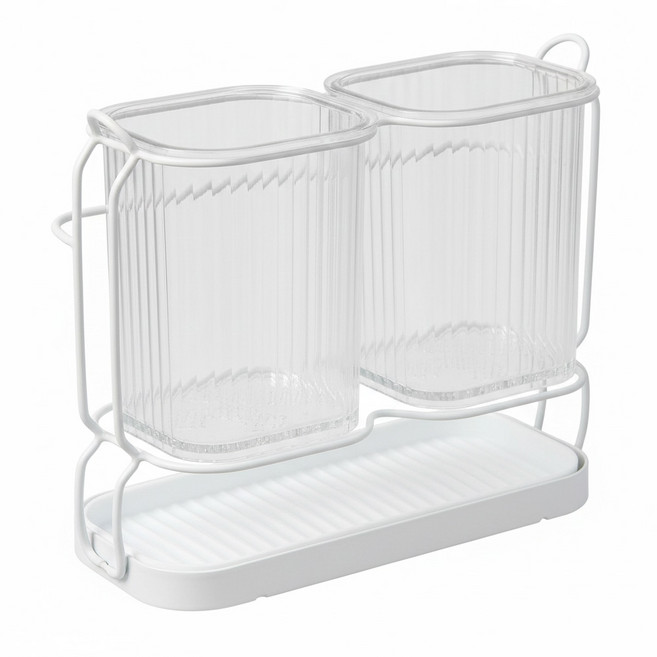 Living gonggam Homesmi 瀝水餐具收納筒 米白色 1個