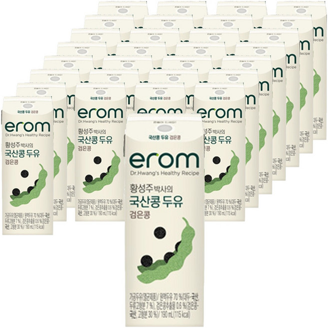 이롬 황성주 박사의 국산콩 두유 검은콩, 190ml, 48개