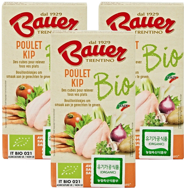 바우어 치킨 스톡큐브 60g, 3개