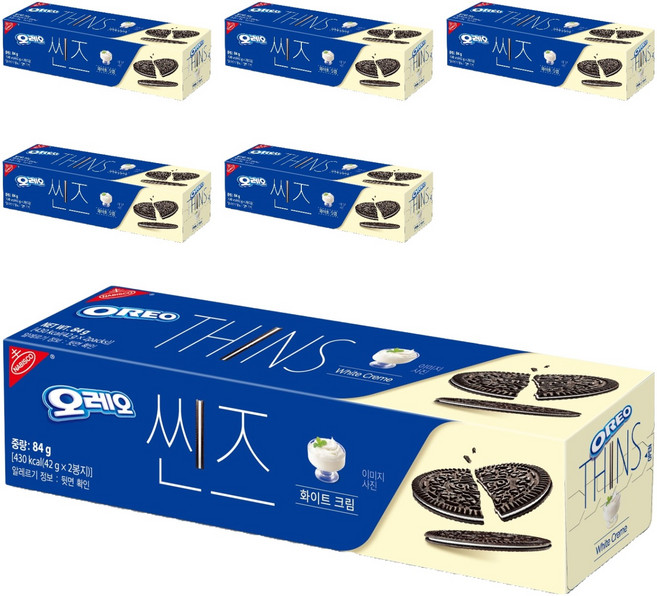 오레오 씬즈 화이트 크림, 84g, 6개