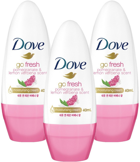 도브 석류 앤 레몬 버베나 향 롤온 데오드란트, 40ml, 3개