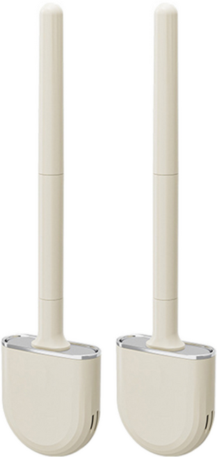 리빙공감 모던 실리콘 변기솔, 크림, 2개