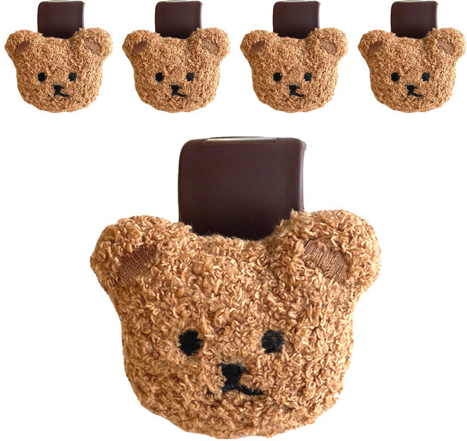 小麥購物 小熊款汽車掛勾 G523, 米熊 淺棕色, 5個