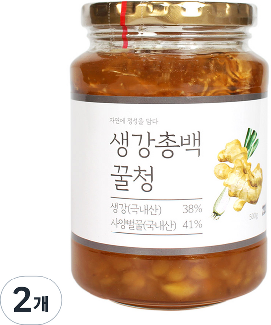 이고장식품 생강총백 꿀청, 500g, 1개입, 2개